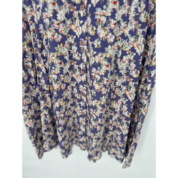 Vintage Maggie McNaughton Dress 22W Floral 90s Button Front Prairie Cottagecore - Picture 3 of 12